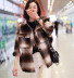 single-breasted brushed shirt plaid woolen coat NSHS23384