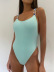 one-piece solid color sling crystal diamond backless bikini swimwear NSZO23399
