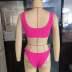 high waist buckle stitching bikini swimsuit  NSZO23400