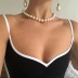 heart-neck slim-fit suspender dress NSHS23401