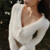 autumn and winter short single-breasted wool knit sweater  NSHS23422