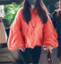 pullover autumn and winter lantern sleeve sweater NSHS23424