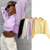 candy color loose long-sleeved knitted hoodie NSHS23425