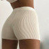 Pure color stretch knit shorts NSHS23440