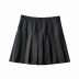 side zipper solid color pleated skirt NSHS23459