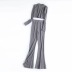 conjunto de pantalones de campana de punto con cintura elástica y cuello redondo NSHS23496