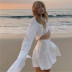 lace-up mercerized cotton short skirt NSHS23501