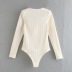 knitted shoulder pads jumpsuit  NSHS23518