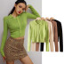 green single-breasted sweater cardigan   NSHS23778