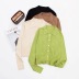 green single-breasted sweater cardigan   NSHS23778