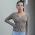 double zipper solid color sweater NSHS23792
