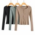 double zipper solid color sweater NSHS23792