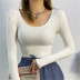 solid color long-sleeved bottoming shirt  NSHS23797