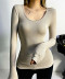 solid color long-sleeved bottoming shirt  NSHS23797