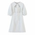 puff sleeve hollow tie rope dress  NSHS23805