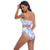 tie dye split high waist bikini swimsuit  NSHL23815