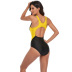 conservative sports color matching one-piece swimsuit NSHL23823