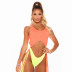 contrast color tassel sexy one-piece swimsuit  NSHL23829