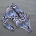 striped print long-sleeved swimwear  NSHL23836
