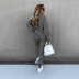 solid Color Long Sleeve Casual Suit NSKX23865