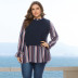 plus size autumn new fashion loose stitching blouses  NSJR23531