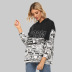 autumn new fashion hooded drawstring printing stitching sweatshirt NSJR23532