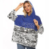 autumn new fashion hooded drawstring printing stitching sweatshirt NSJR23532