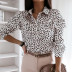 fashion lapel ruffled long-sleeved shirt  NSJR23539