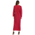 long stand-up collar long-sleeved dress  NSJR23544