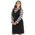 Plus size fashion bow tie long sleeve lattice slim dress  NSJR23553