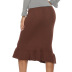 ruffled slim-fit bag hip mid-length skirt  NSJR23570