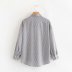 wave pattern printed loose long-sleeved shirt  NSAM15439