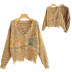 suéter floral con diseño de borla informal NSLD15508