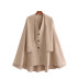 autumn loose stitching cloak coat NSLD15520