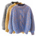 retro twist knit round neck pullover sweater  NSLD15531