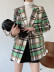 leisure color check double-breasted plaid suit jacket  NSLD15575