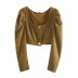 retro corduroy square collar single-breasted shirt jacket NSLD15599