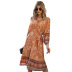 printed 7-point sleeve dress  NSDY15649