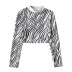 fashion zebra print long-sleeved bottoming shirt NSAC15664