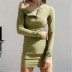 Off-the-shoulder oblique collar knitted dress  NSAC15670
