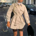 autumn and winter imitation wool waist lapel single-breasted women s jacket NSAC15676