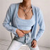 autumn and winter imitation mink knitted cardigan set NSAC15686