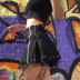 lace mesh stitching zipper short skirt  NSLQ15771
