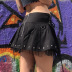 lace mesh stitching zipper short skirt  NSLQ15771