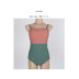 new stitching solid color one-piece swimsuit  NSHL24076