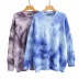 autumn new round neck tie-dye loose long-sleeved sweater NSHS24086