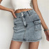 summer new high waist fashionable two-pocket denim skirt  NSHS24097