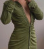  fold single-breasted velvet dress  NSHS24103