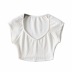 V-neck solid color slimming short sleeve T-shirt NSHS24116