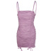 Solid Color Pleated Cami Dress NSZY24121